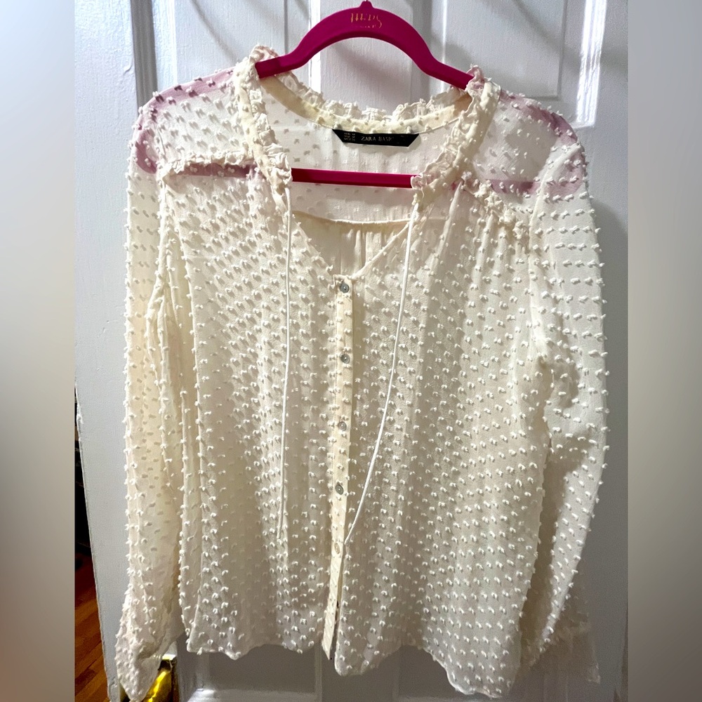 ZARA Boho blouse in creamy Size M